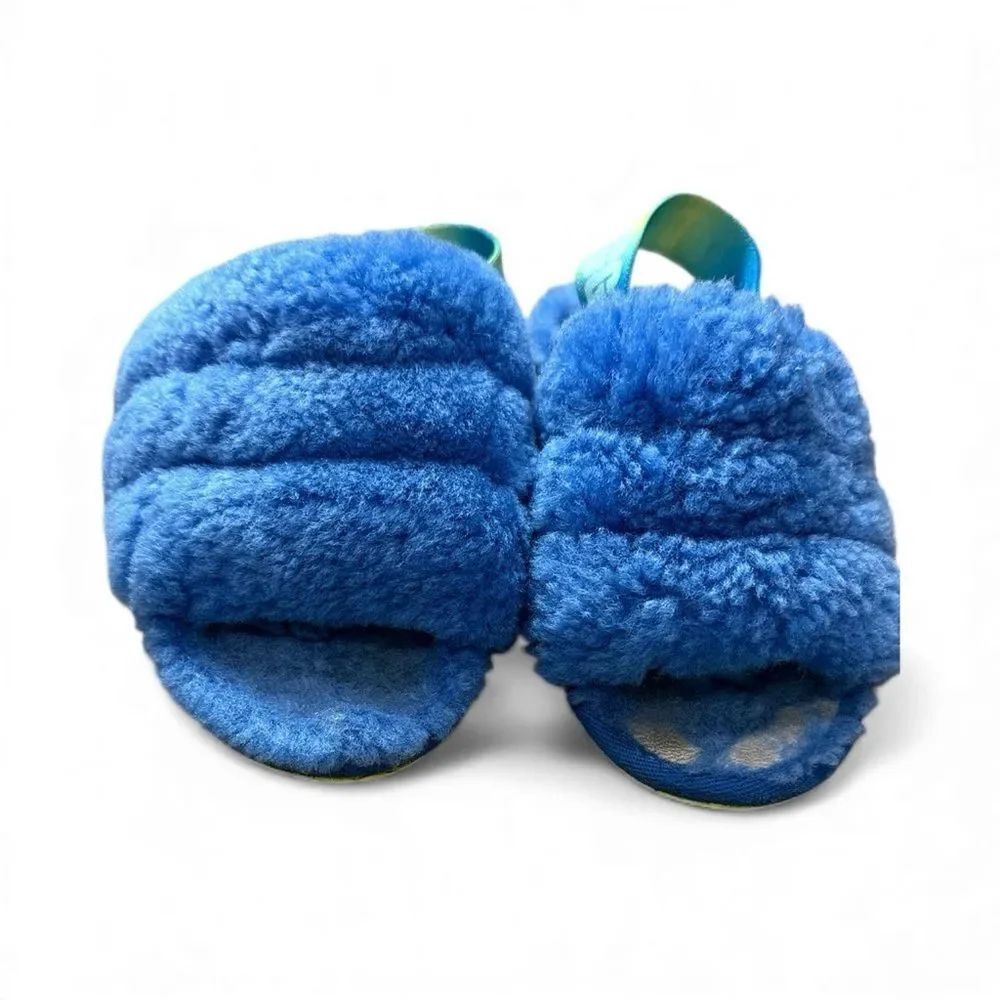 Ugg Blue Fuzzy Slippers